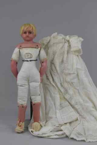 Appraisal: BLONDE POURED WAX DOLL Lovely all original doll with poured