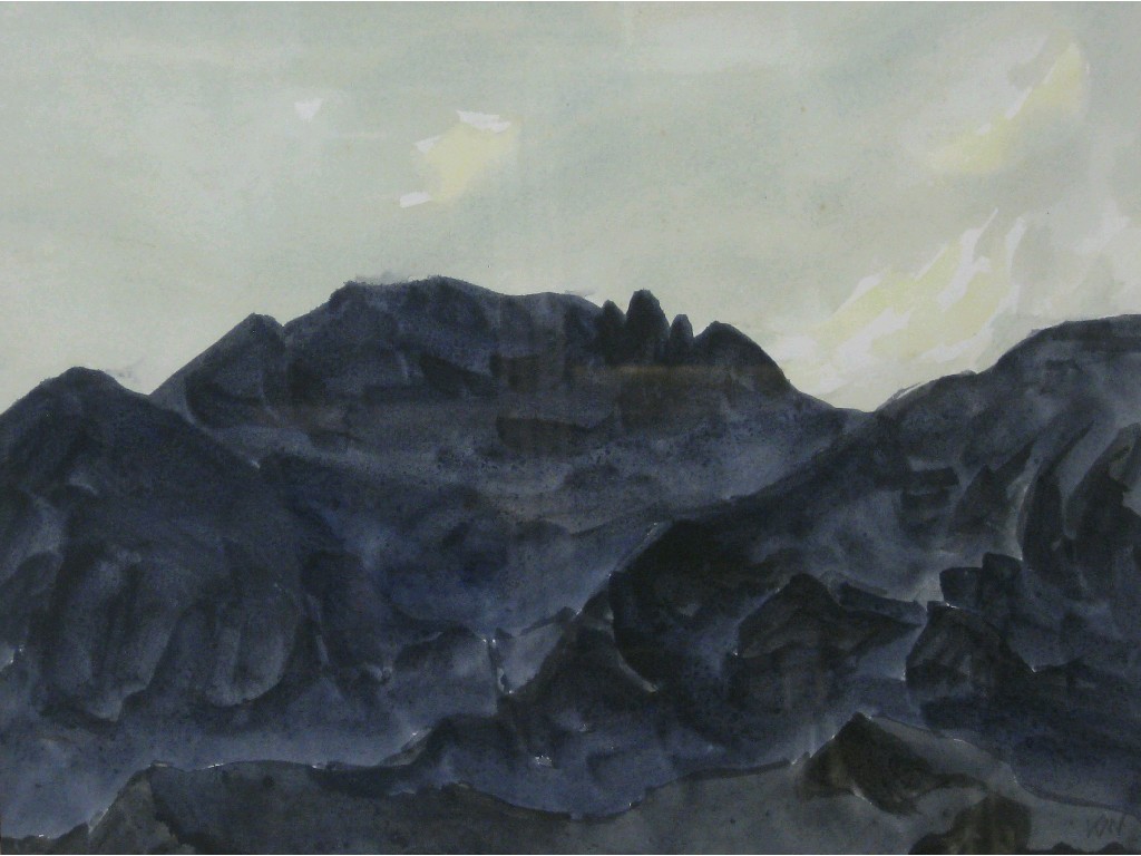 Appraisal: SIR KYFFIN WILLIAMS R A - Crib Goch Caernavonshire signed