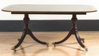 Appraisal: Council mahogany double pedestal dining table Council mahogany double pedestal