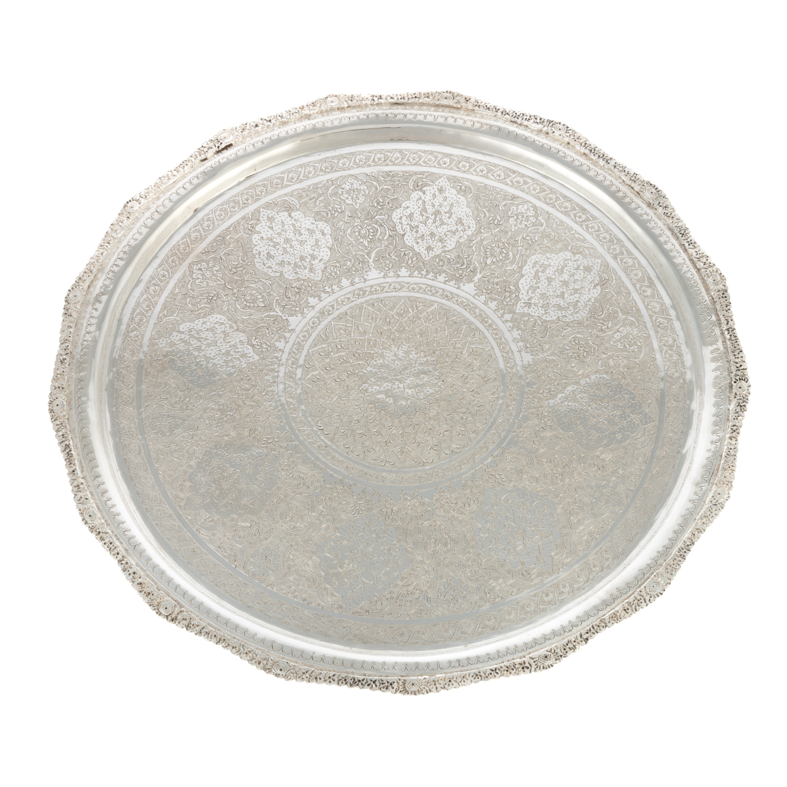 Appraisal: PERSIAN VARTAN SILVER TRAY standard mark for silver purity circular