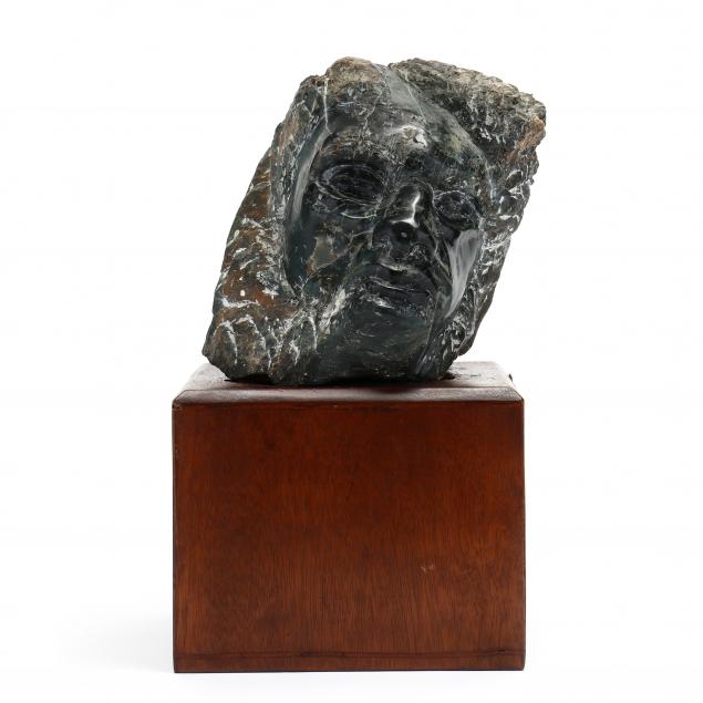 Appraisal: NATHAN FINEBERG TH CENTURY CARVED MARBLE SCULPTURE OF A HEAD