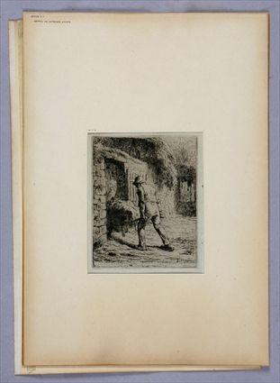 Appraisal: ETCHING MILLET J F PAYSAN RENTRANT DU FUMIER Etching on