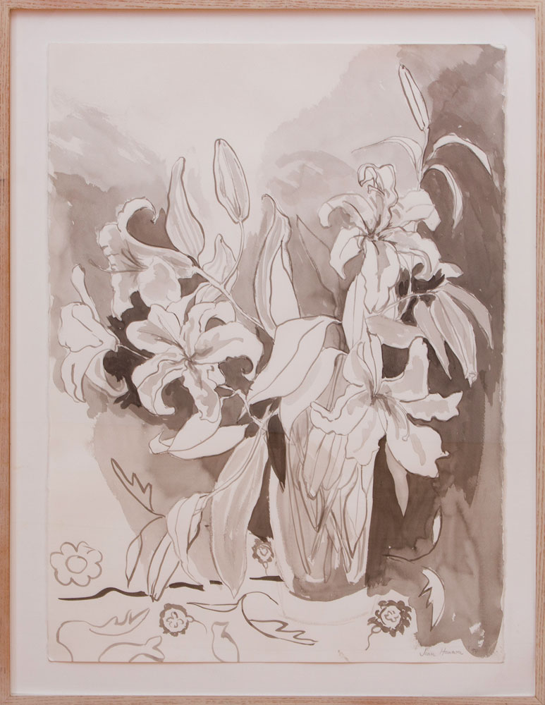 Appraisal: JEAN HANNON LILIES A PAIR Two watercolor on paper both