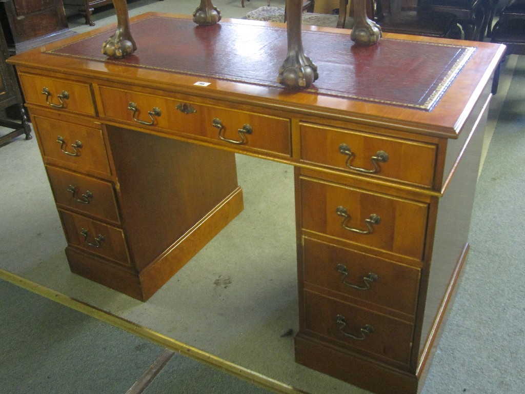 Appraisal: Twin pedestal writing desk