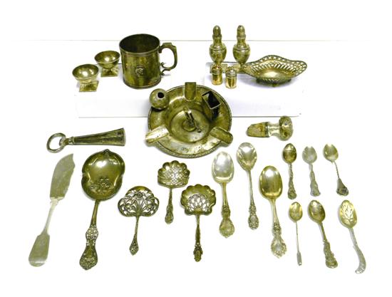 Appraisal: Twenty-five pieces of SILVER including one large serving spoon one