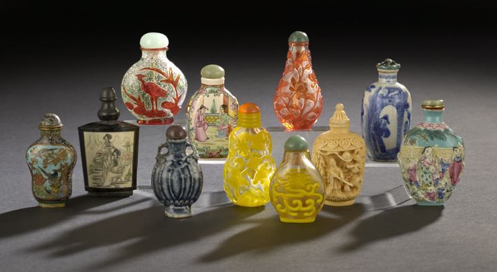 Appraisal: Group of Eleven Chinese Snuff Bottles composed of examples in