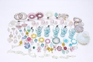 Appraisal: Assorted Murano Glass Chandelier Pieces Comprising various drop pendants of