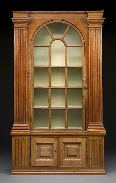 Appraisal: A George III pine cabinet th century and later The