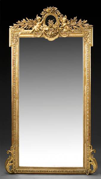 Appraisal: A Louis XVI style giltwood pier mirror last quarter th