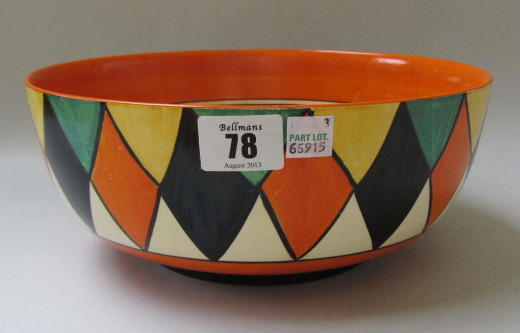 Appraisal: A Clarice Cliff 'Bizarre' bowl decorated in a brightly coloured