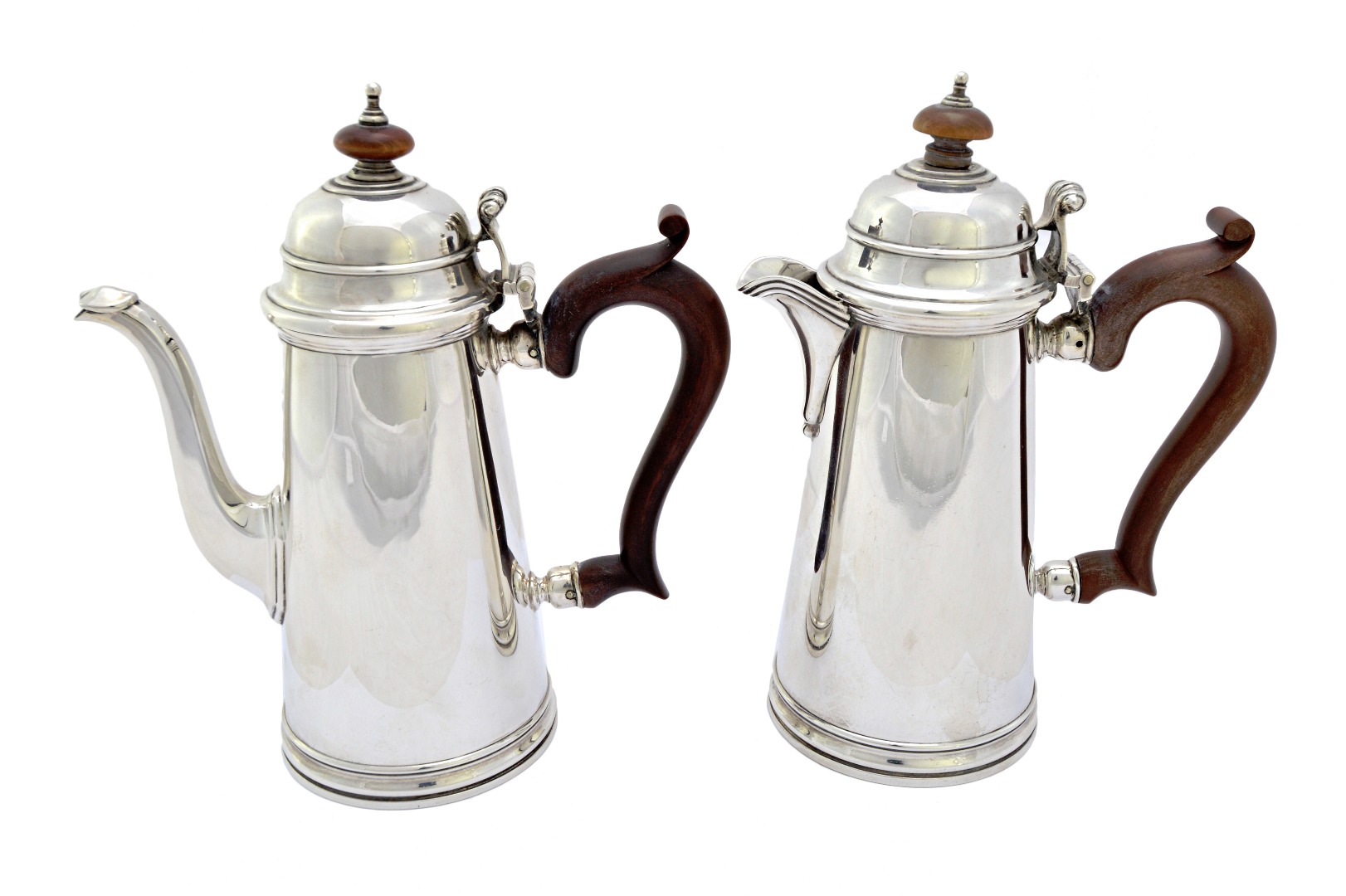 Appraisal: A silver two piece cafe au lait set comprising a