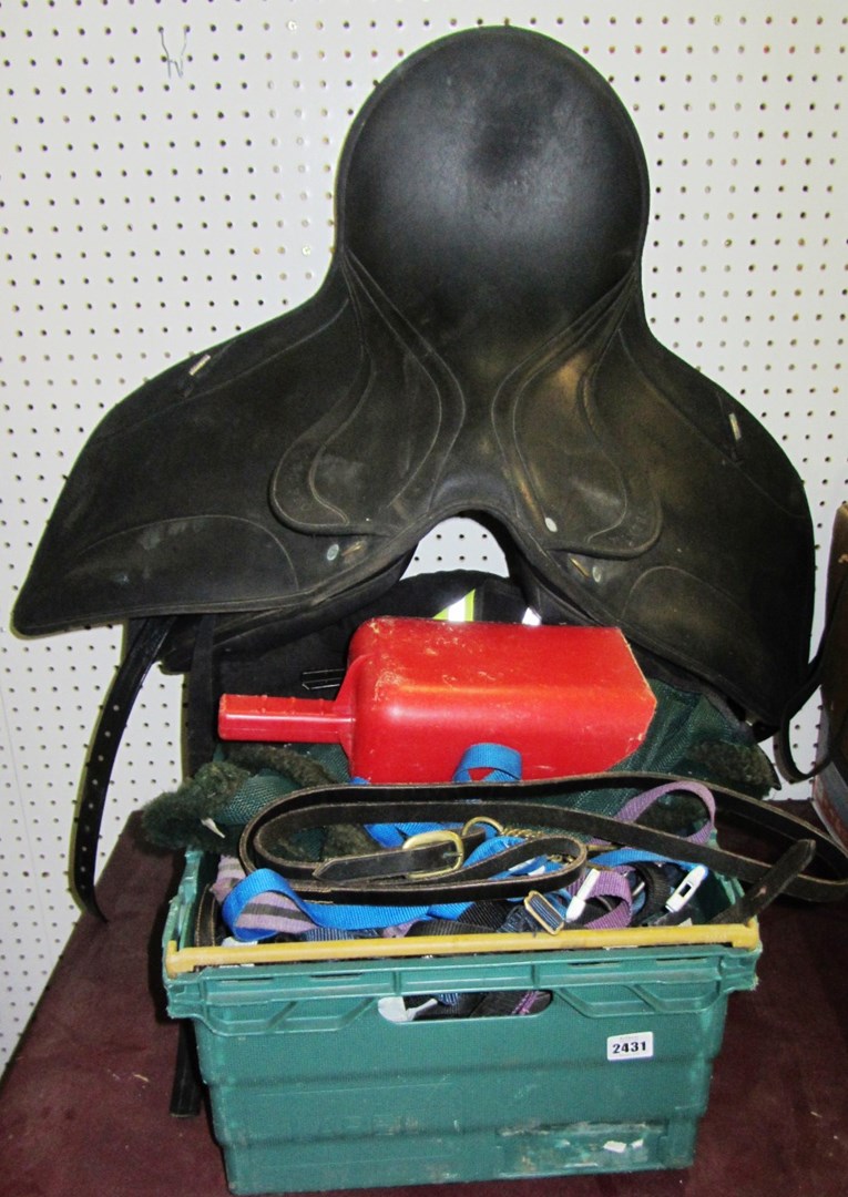 Appraisal: Equestrian interest an assortment of horse items including boots and