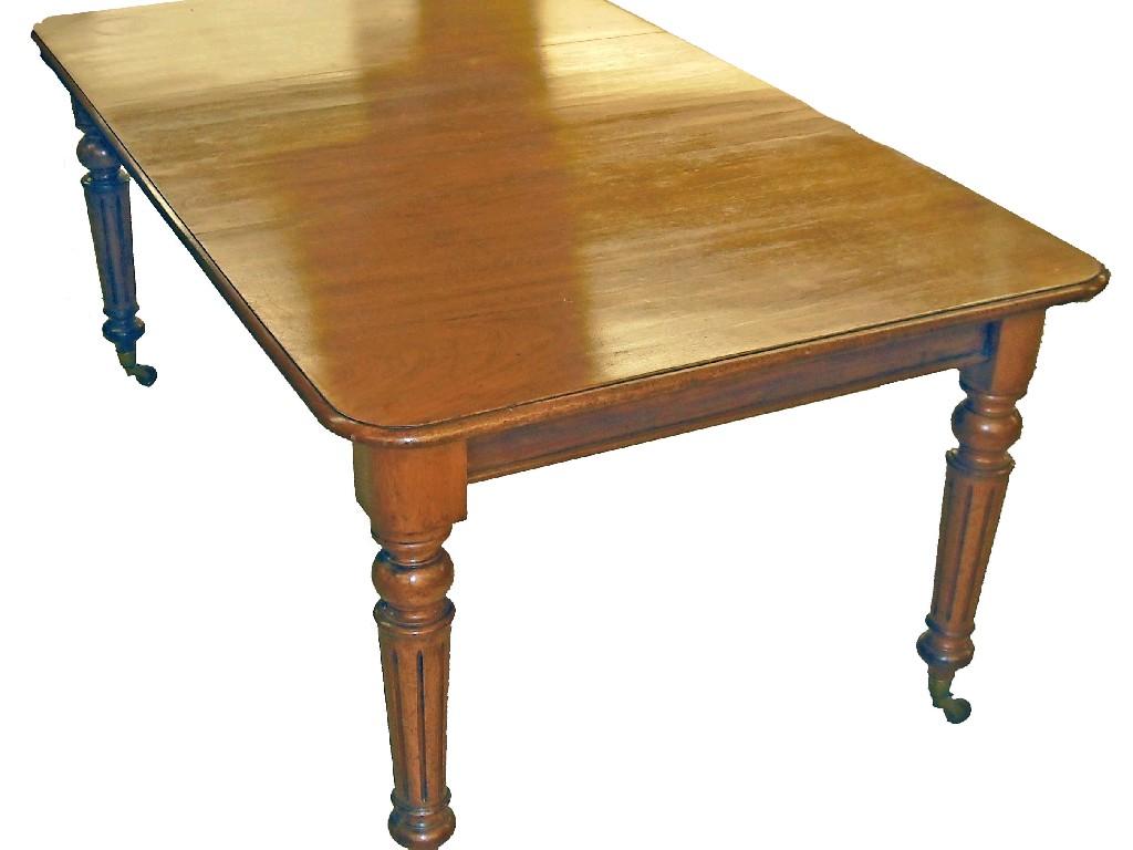 Appraisal: Victorian mahogany wind-out extending dining table the moulded top upon