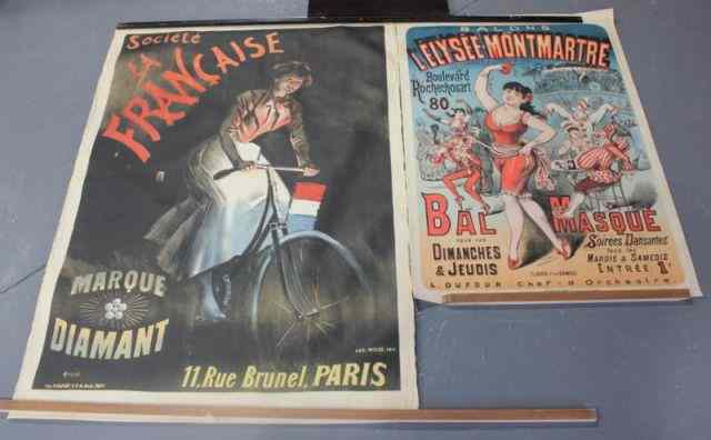 Appraisal: Two Antique French Lithograph Posters Societe la Francaise Marque Diamant