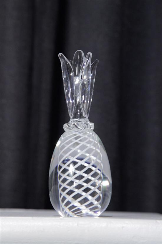 Appraisal: STEUBEN PINEAPPLE Glass pineapple with opaque swirl '' h Base