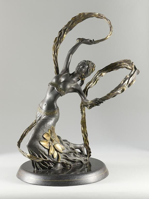 Appraisal: Bronze Ribbon Dancer Sculpture Jiang Tie-feng Jiang Tie-feng Chinese American