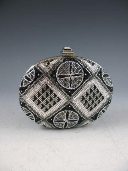 Appraisal: Judith Leiber Crystal Black and White Minaudiere numbered with silver