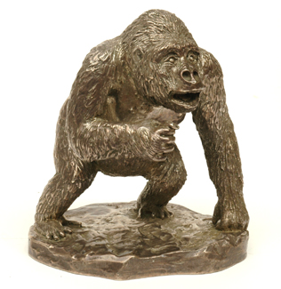 Appraisal: A LIMITED EDITION STERLING SILVER MODEL OF A GORILLA Maker's