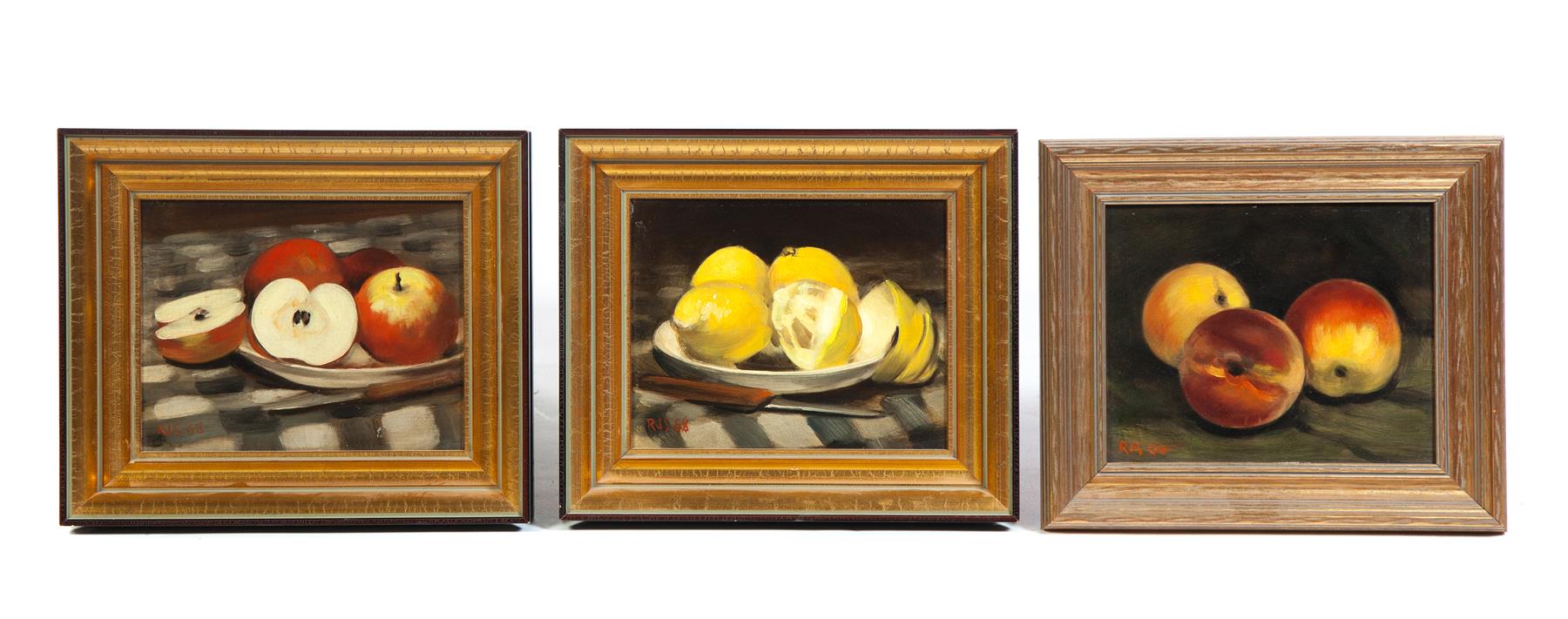 Appraisal: THREE STILL LIFES BY ROBERT J SMITH OHIO - Initialed