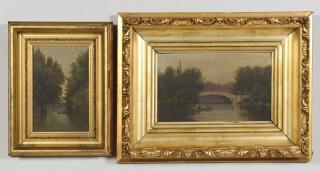 Appraisal: Landscape Oils on Board Attr Thomas Campbell Two oils on