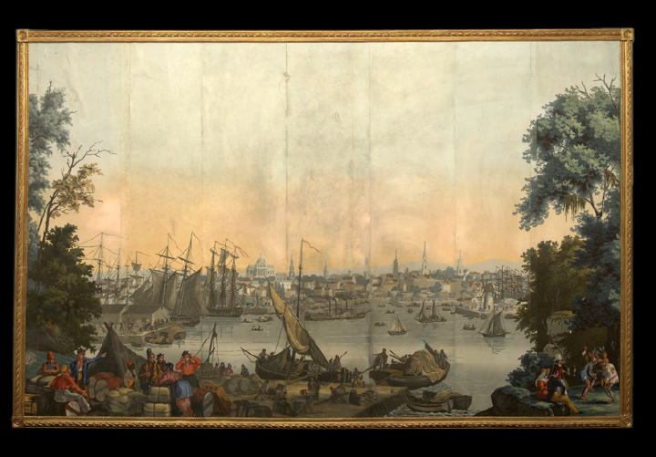 Appraisal: Boston Harbor a Set of Jean Zuber et Cie Rixheim