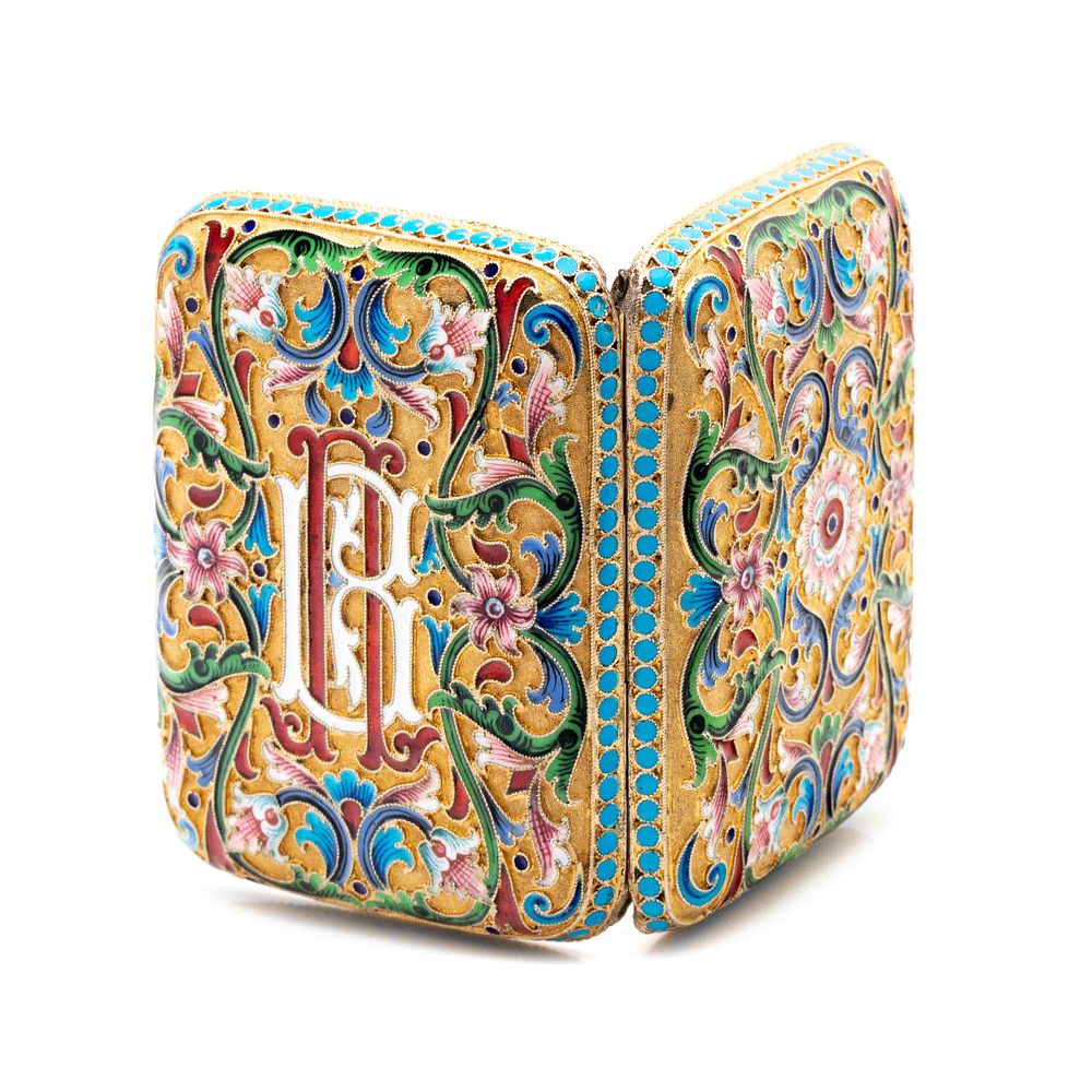 Appraisal: A Russian Silver-Gilt and Shaded Enamel Change Purse A Russian