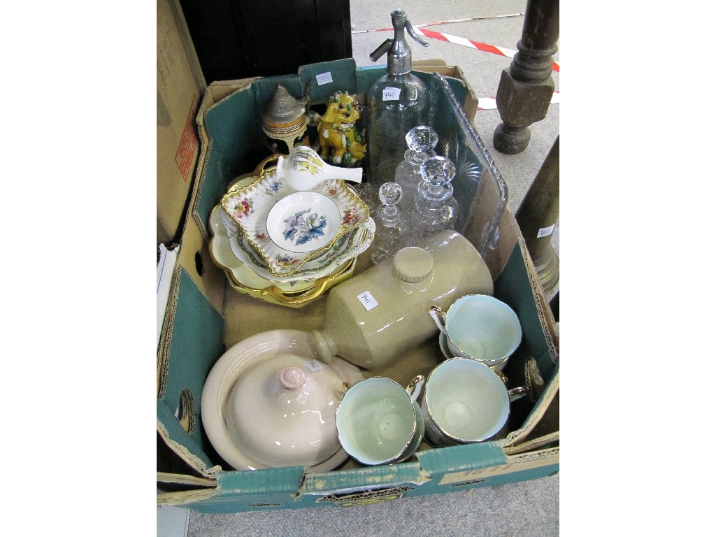 Appraisal: Assortment of ceramics and glassware to include stone pig