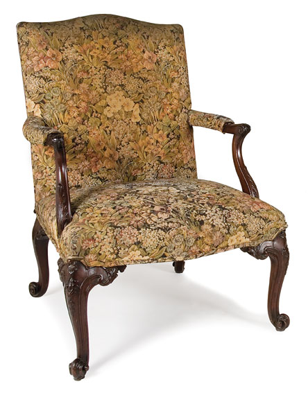 Appraisal: George II Mahogany Library Armchair Estimate -