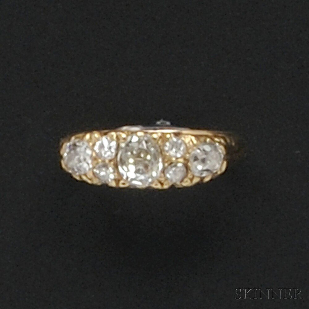 Appraisal: Antique kt Gold and Diamond Ring set with old mine-