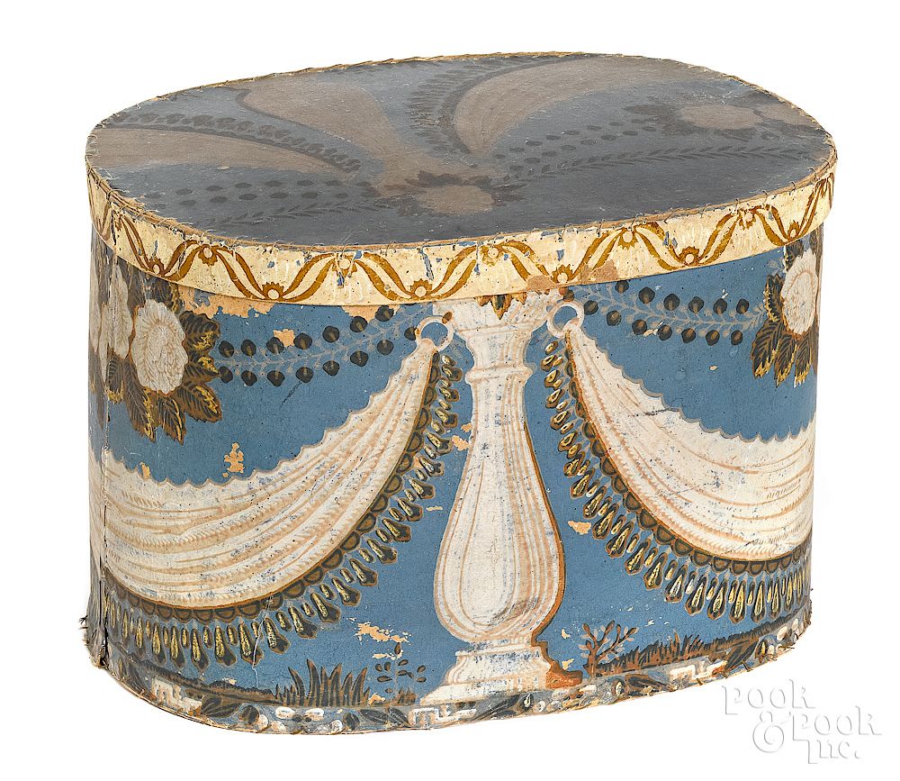 Appraisal: Wallpaper hat box Exclusive on Bidsquare Wallpaper hat box th