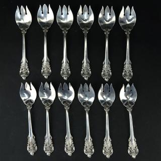 Appraisal: Set of Twelve Wallace Grand Baroque Sterling Silver Ice Cream