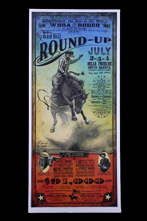 Appraisal: Black Hills Round-Up Poster by Bob Coronato This is an