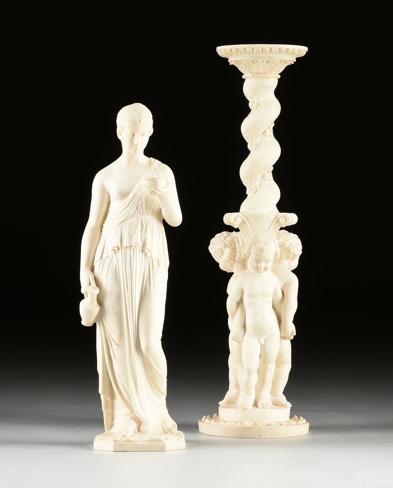 Appraisal: A GROUP OF TWO OLD WORLD ITALIAN STYLE PATIO SCULPTURES