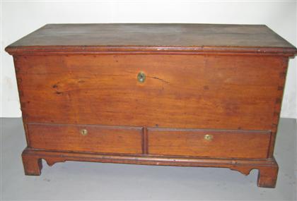 Appraisal: Walnut dower chest pennsylvania th century Rectangular molded edge top