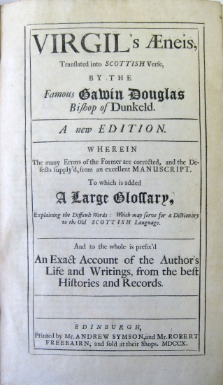 Appraisal: VERGILIUS MARO PUBLIUS Virgil's Aeneis Translated into Scottish Verse by