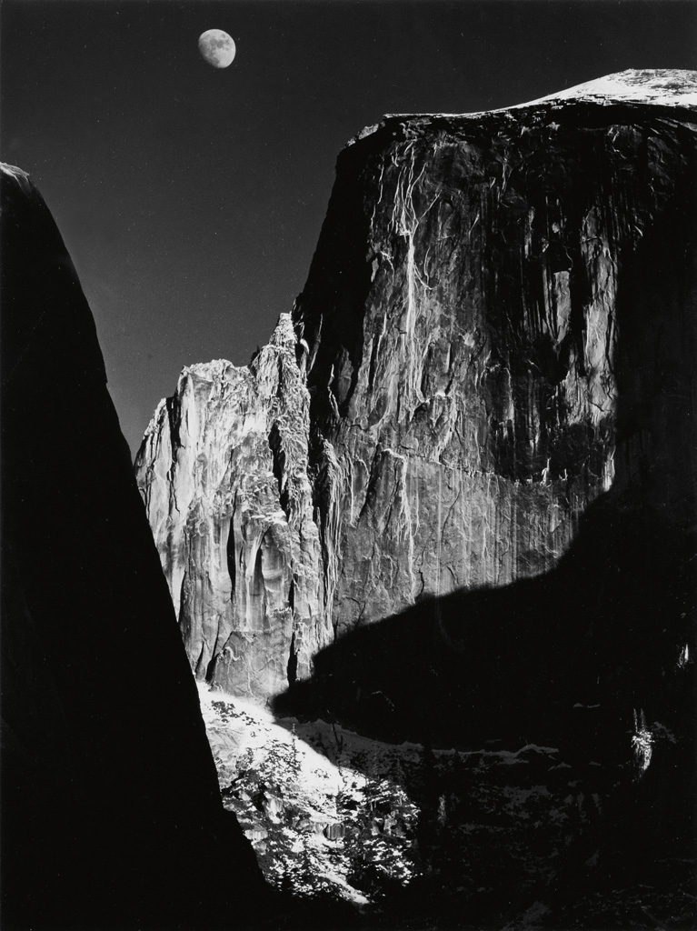 Appraisal: ANSEL ADAMS - Moon and Half Dome Silver print x