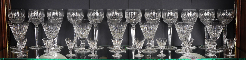 Appraisal: WATERFORD ''TRAMORE'' CUT CRYSTAL STEMWARE pieces to include wine hocks