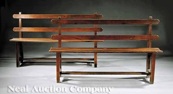 Appraisal: A Pair of Antique English Pine Benches late th c