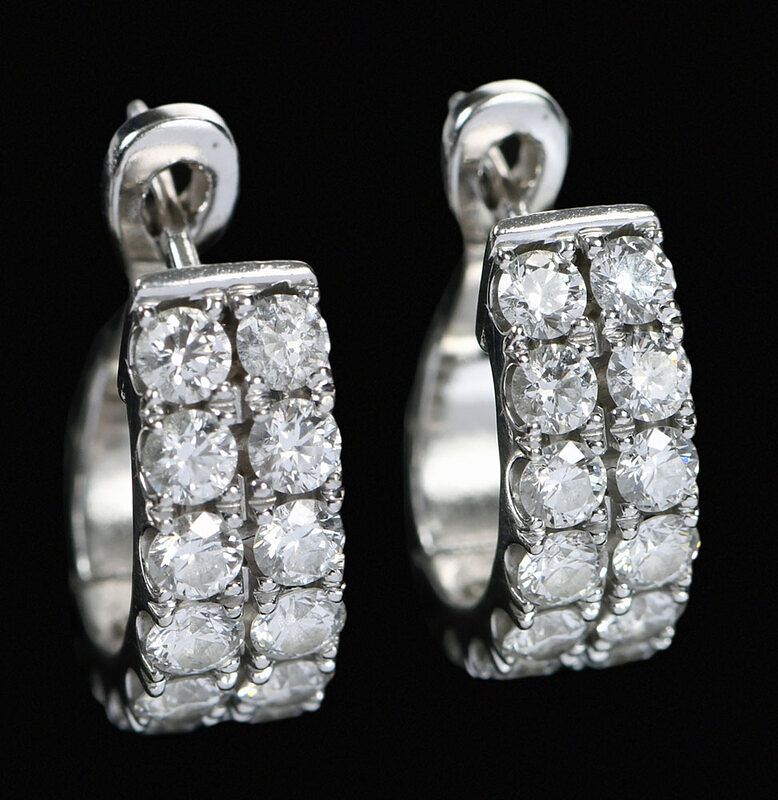 Appraisal: kt Diamond Earrings huggie design each with round brilliant diamonds