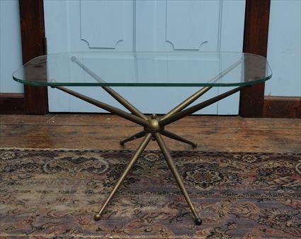 Appraisal: MID- TH C MODERN GLASS AND ALUMINUM LOW TABLE The