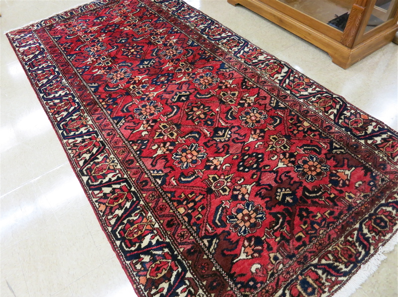 Appraisal: SEMI-ANTIQUE PERSIAN TRIBAL AREA RUG Hamadan Province northwestern Iran hand