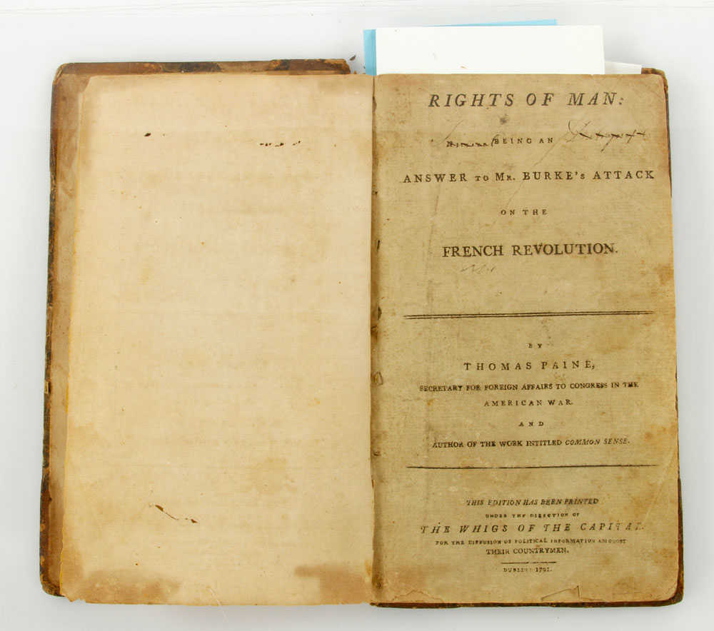 Appraisal: - Thomas Paine Rights of Man Thomas Paine Rights of