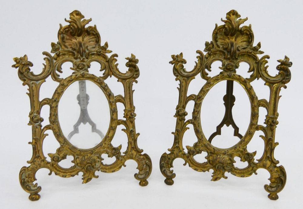 Appraisal: PAIR OF BRASS ORNATE PICTURE FRAMES PAIR OF BRASS ORNATE