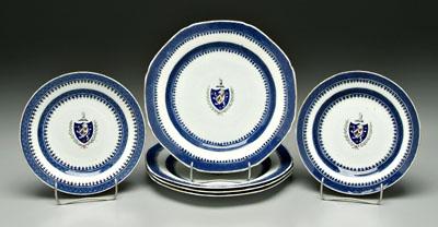 Appraisal: Six Chinese export armorial plates all with arms of Ponton