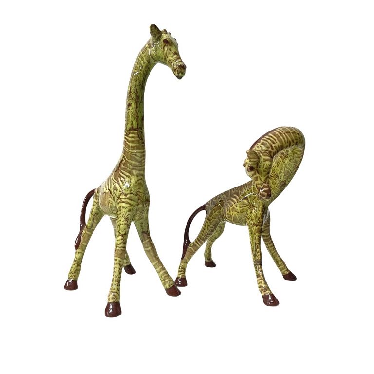 Appraisal: Pair of Glass Giraffe Figures Pair of Glass Giraffe Figures