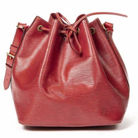 Appraisal: Louis Vuitton Noe PM bucket bag in red Epi leather