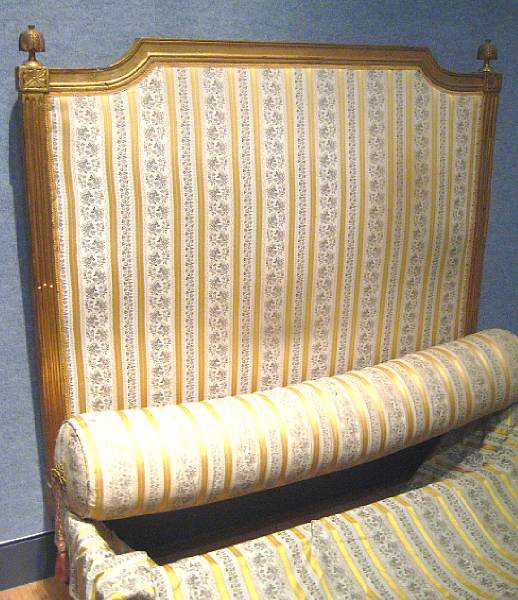 Appraisal: A Louis XVI style giltwood bedstead height in width in