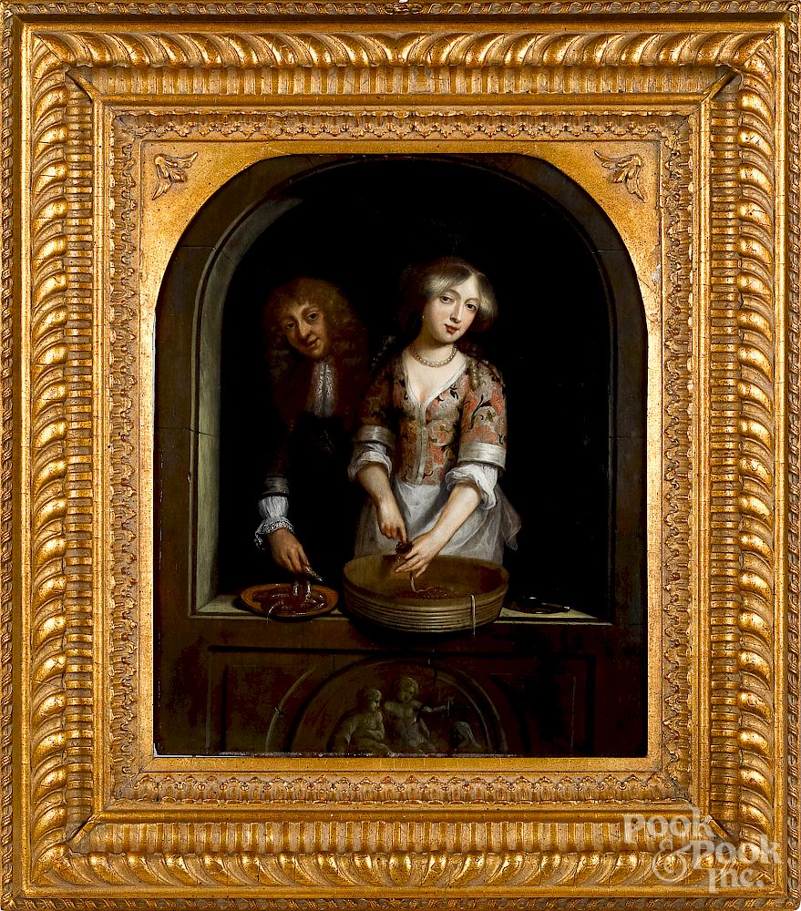 Appraisal: Manner of Gerrit Dou oil of a man and woman