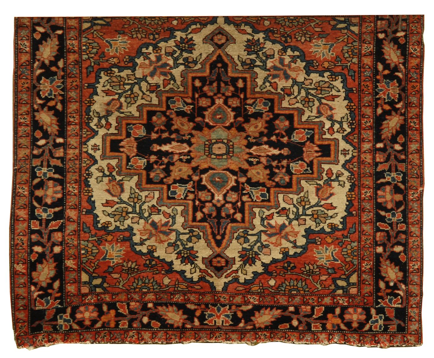 Appraisal: ORIENTAL RUG FEREGHAN SAROUK MAT ' x ' Central medallion