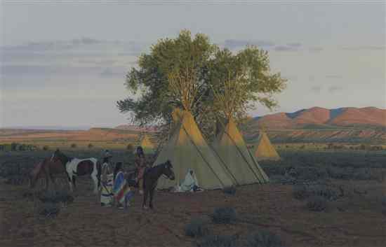 Appraisal: John Brent Jarvis American b Native American Figures and Teepees